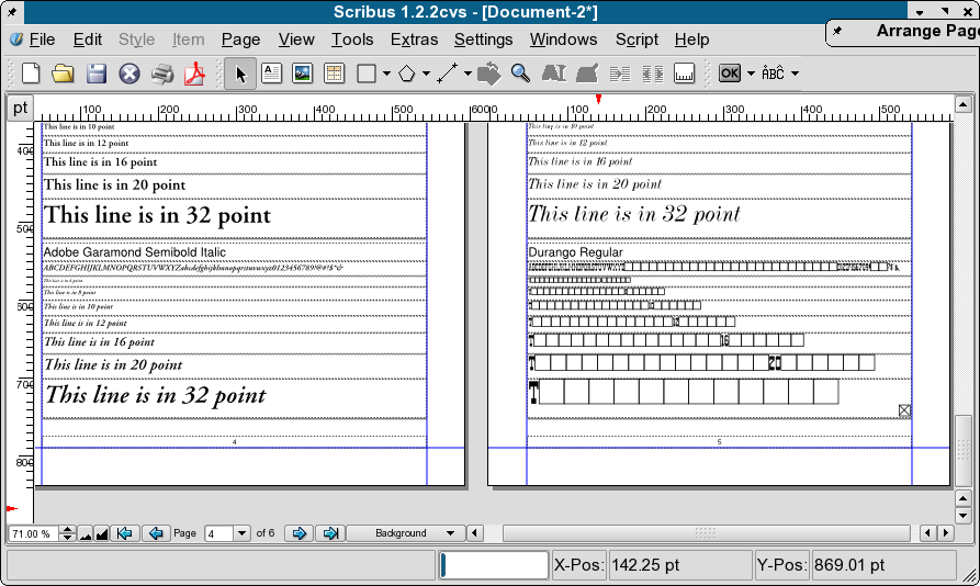 Scripter output showing broken font